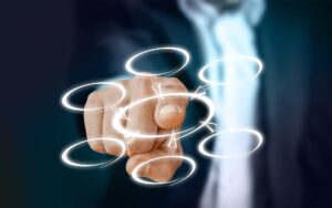 A hand pointing at a screen - CPA